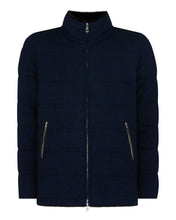 Load image into Gallery viewer, N.Peal Men&#39;s Whistler Fur Quilted Cashmere Jacket Navy Blue Melange
