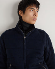 Load image into Gallery viewer, N.Peal Men&#39;s Whistler Fur Quilted Cashmere Jacket Navy Blue Melange
