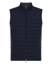 Load image into Gallery viewer, Men&#39;s Fine Gauge Cashmere Zip Through Padded Gilet Navy
