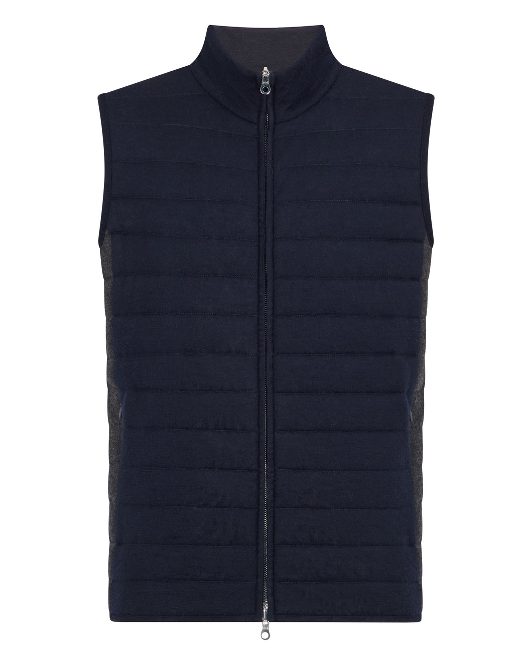 Men's Fine Gauge Cashmere Zip Through Padded Gilet Navy