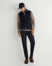 Load image into Gallery viewer, Men&#39;s Fine Gauge Cashmere Zip Through Padded Gilet Navy
