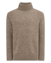 Load image into Gallery viewer, N.Peal Men&#39;s Brompton Marl Roll Neck Cashmere Jumper Heather Hazel Brown
