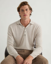 Load image into Gallery viewer, N.Peal Men&#39;s Greenwich Cashmere Polo Shirt Pebble Grey
