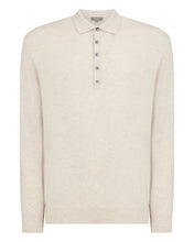 Load image into Gallery viewer, N.Peal Men&#39;s Greenwich Cashmere Polo Shirt Pebble Grey
