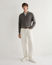 Load image into Gallery viewer, N.Peal Men&#39;s Greenwich Cashmere Polo Shirt Wood Smoke Brown
