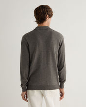 Load image into Gallery viewer, N.Peal Men&#39;s Greenwich Cashmere Polo Shirt Wood Smoke Brown
