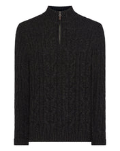 Load image into Gallery viewer, N.Peal Men&#39;s Textured Cable Half Zip Cashmere Jumper Granite Blue

