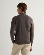 Load image into Gallery viewer, N.Peal Men&#39;s Half Button Cashmere Jumper Biscotti Brown
