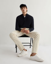 Load image into Gallery viewer, N.Peal Men&#39;s Half Button Cashmere Jumper Navy Blue
