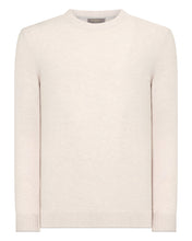 Load image into Gallery viewer, N.Peal Men&#39;s Shoreditch Round Neck Cashmere Jumper Frost White
