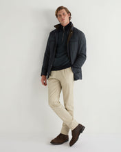 Load image into Gallery viewer, N.Peal Men&#39;s Temple Jacquard Half Zip Cashmere Jumper Navy Blue
