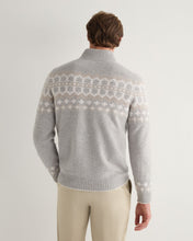 Load image into Gallery viewer, N.Peal Men&#39;s Jacquard Round Neck Cashmere Jumper Fumo Grey
