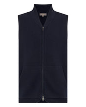 Load image into Gallery viewer, N.Peal Men&#39;s Cotton Blend Gilet Navy Blue
