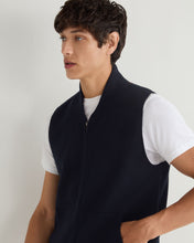 Load image into Gallery viewer, N.Peal Men&#39;s Cotton Blend Gilet Navy Blue
