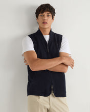 Load image into Gallery viewer, N.Peal Men&#39;s Cotton Blend Gilet Navy Blue
