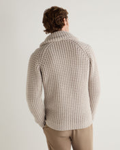 Load image into Gallery viewer, N.Peal Men&#39;s Textured Kensington Cashmere Cardigan Sand Brown
