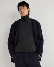 Load image into Gallery viewer, N.Peal Men&#39;s Chunky Moss Stitch Cashmere Blazer Navy Blue
