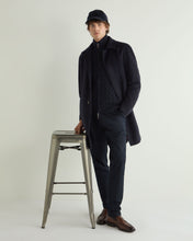 Load image into Gallery viewer, N.Peal Men&#39;s Hammersmith Cable Full Zip Cashmere Jumper Navy Blue
