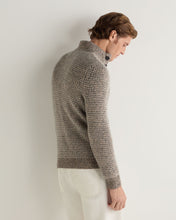 Load image into Gallery viewer, N.Peal Men&#39;s Beauchamp Marl Half Button Cashmere Jumper Ecru White
