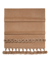 Load image into Gallery viewer, N.Peal Women&#39;s Davos Fur Bobble Woven Shawl Dark Tan Brown

