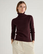 Load image into Gallery viewer, N.Peal Women&#39;s Hazel Chunky Roll Neck Cashmere Jumper Claret Red
