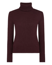 Load image into Gallery viewer, N.Peal Women&#39;s Hazel Chunky Roll Neck Cashmere Jumper Claret Red
