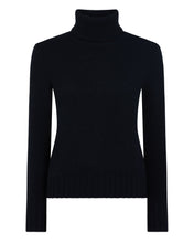 Load image into Gallery viewer, N.Peal Women&#39;s Hazel Chunky Roll Neck Cashmere Jumper Navy Blue
