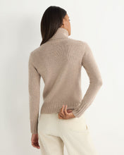 Load image into Gallery viewer, N.Peal Women&#39;s Hazel Chunky Roll Neck Cashmere Jumper Oatmeal Brown
