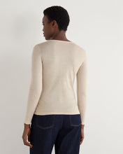 Load image into Gallery viewer, N.Peal Women's Imogen Superfine Cashmere V Neck Jumper Sandstone Brown
