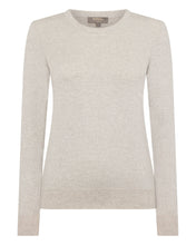 Load image into Gallery viewer, N.Peal Women&#39;s Evie Classic Round Neck Cashmere Jumper With Lurex Sand Brown Sparkle
