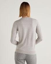 Load image into Gallery viewer, N.Peal Women&#39;s Evie Classic Round Neck Cashmere Jumper With Lurex Sand Brown Sparkle
