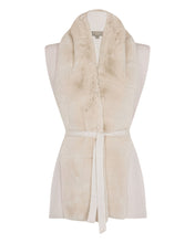 Load image into Gallery viewer, N.Peal Women&#39;s Lola Fur Placket Cashmere Gilet Frost White
