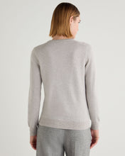 Load image into Gallery viewer, N.Peal Women&#39;s Phoebe V Neck Cashmere Jumper With Lurex Sand Brown Sparkle

