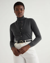 Load image into Gallery viewer, N.Peal Women&#39;s Olivia Round Neck Cashmere Cardigan Anthracite Grey
