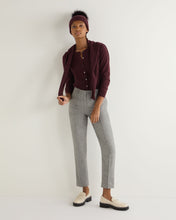 Load image into Gallery viewer, N.Peal Women&#39;s Olivia Round Neck Cashmere Cardigan Claret Red
