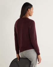Load image into Gallery viewer, N.Peal Women&#39;s Olivia Round Neck Cashmere Cardigan Claret Red
