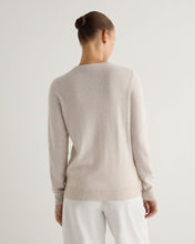 Load image into Gallery viewer, N.Peal Women&#39;s Olivia Round Neck Cashmere Cardigan Frost White
