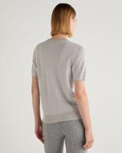 Load image into Gallery viewer, N.Peal Women&#39;s Milly Classic Cashmere T-Shirt With Lurex Sand Brown Sparkle
