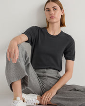 Load image into Gallery viewer, N.Peal Women&#39;s Milly Classic Cashmere T-Shirt Anthracite Grey
