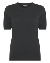 Load image into Gallery viewer, N.Peal Women&#39;s Milly Classic Cashmere T-Shirt Anthracite Grey
