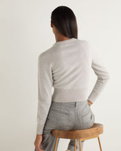 Load image into Gallery viewer, N.Peal Women&#39;s Ivy Cropped Cashmere Cardigan With Lurex Sand Brown Sparkle
