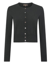 Load image into Gallery viewer, N.Peal Women&#39;s Ivy Cropped Cashmere Cardigan Anthracite Grey
