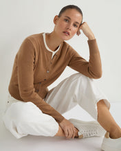 Load image into Gallery viewer, N.Peal Women&#39;s Ivy Cropped Cashmere Cardigan Dark Camel Brown
