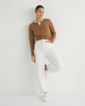 Load image into Gallery viewer, N.Peal Women&#39;s Ivy Cropped Cashmere Cardigan Dark Camel Brown
