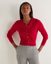 Load image into Gallery viewer, N.Peal Women&#39;s Ivy Cropped Cashmere Cardigan Riding Red
