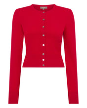 Load image into Gallery viewer, N.Peal Women&#39;s Ivy Cropped Cashmere Cardigan Riding Red
