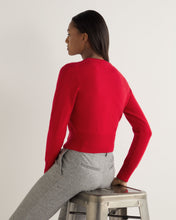 Load image into Gallery viewer, N.Peal Women&#39;s Ivy Cropped Cashmere Cardigan Riding Red
