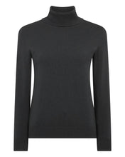 Load image into Gallery viewer, N.Peal Women&#39;s Luna Roll Neck Cashmere Jumper Anthracite Grey
