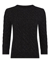 Load image into Gallery viewer, N.Peal Women&#39;s Emilia Cable Round Neck Cashmere Jumper Granite Blue
