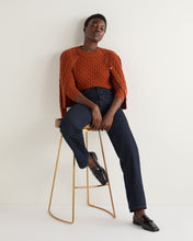 Load image into Gallery viewer, N.Peal Women&#39;s Emilia Cable Round Neck Cashmere Jumper Rust Orange
